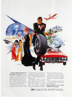 Dunlop Illustration by Terence J Gilbert Gouache on Board