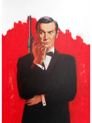 Sean Connery as James Bond Illustration by Terence J Gilbert Mixed Media