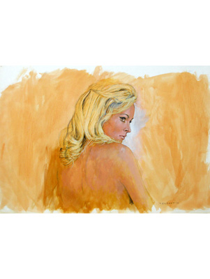 Ursula Andress Illustration by Terence J Gilbert Gouache on Board