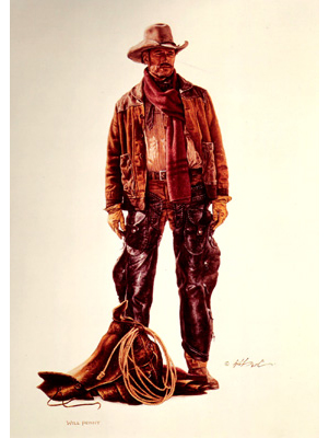 Will Penny Illustration by Terence J Gilbert Gouache on Board