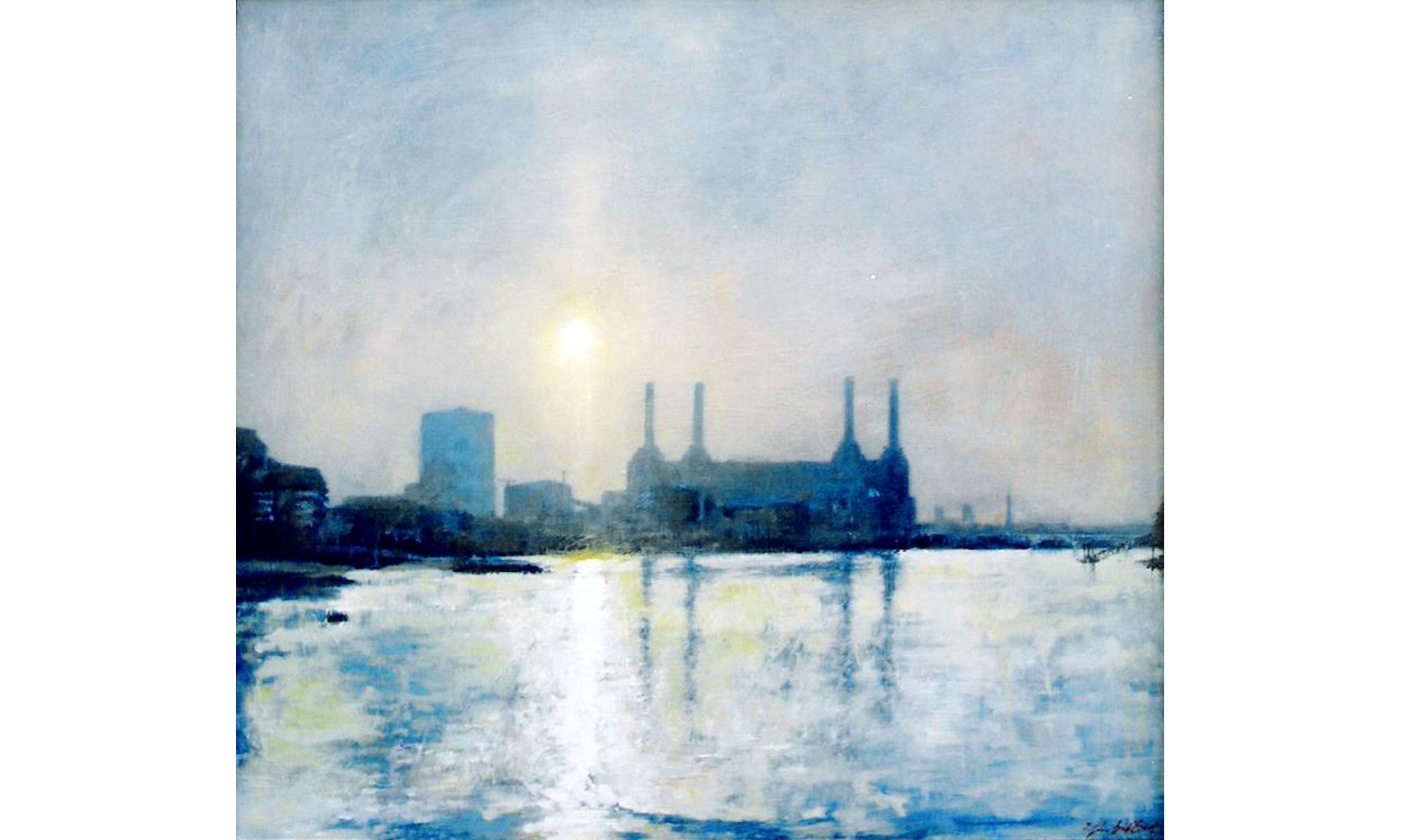Battersea Afternoon Painting by Terence J Gilbert Oil on Board