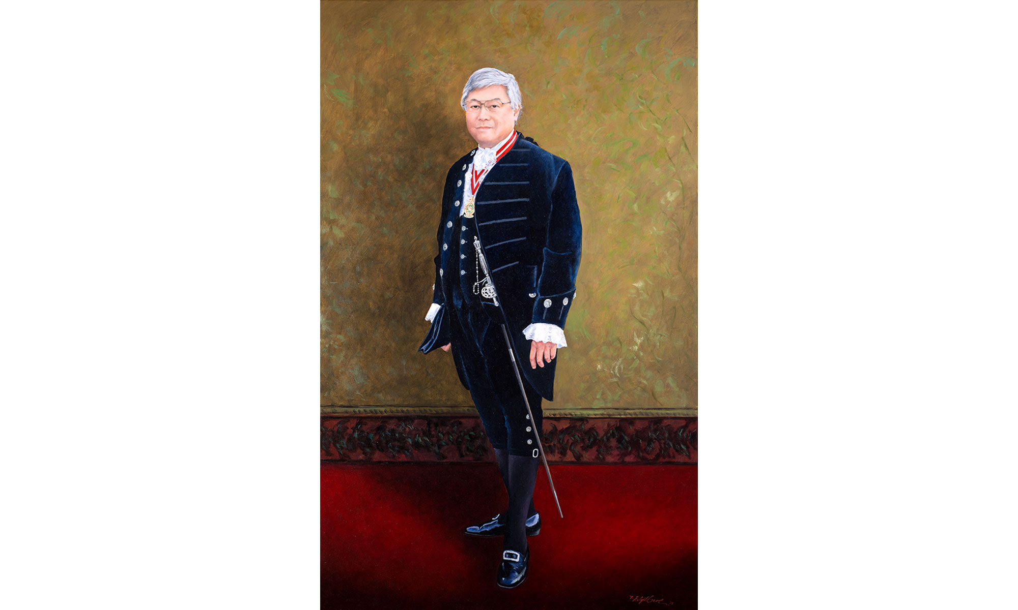 Christopher Khoo Portrait Painting by Terence J Gilbert Oil on Canvas