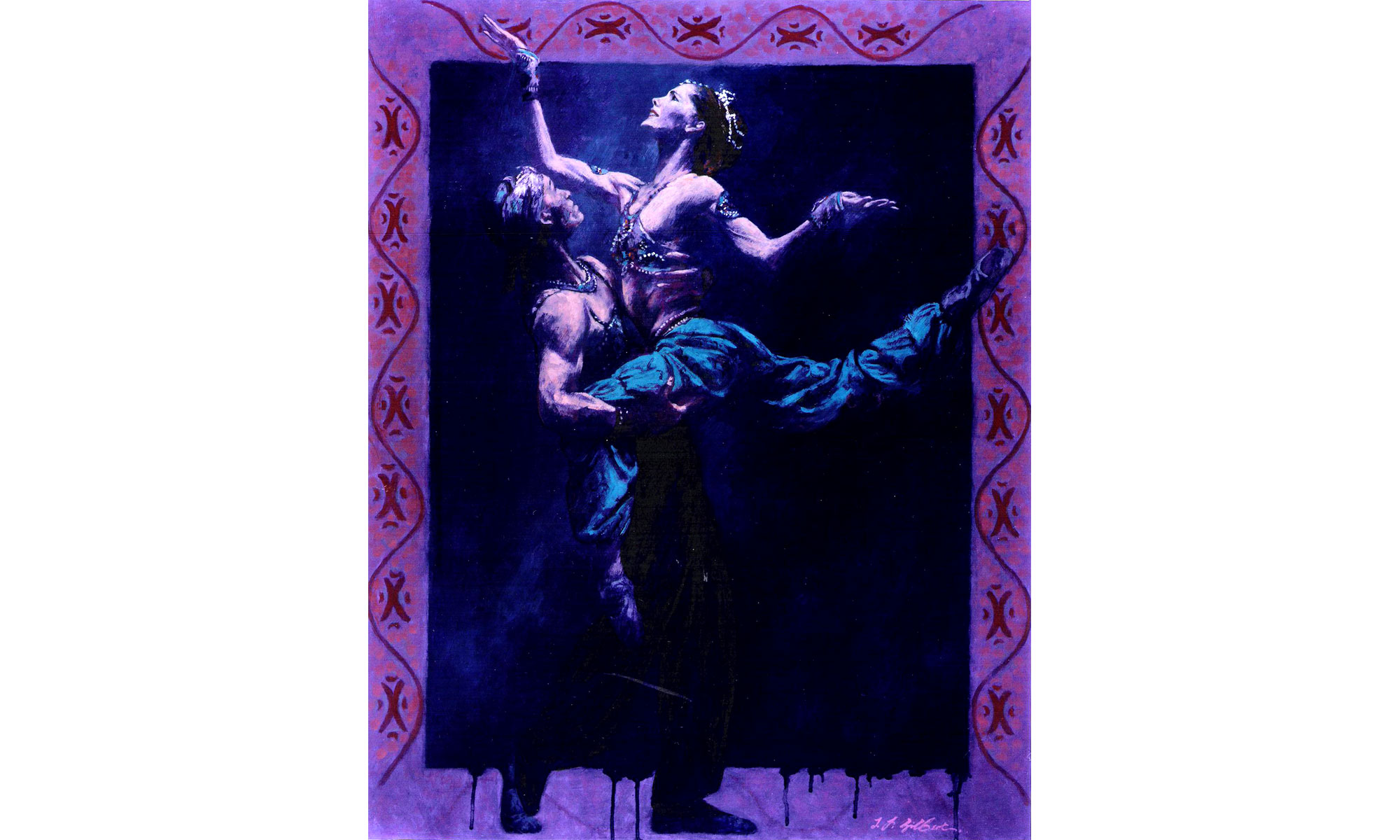 Darcey Bussell, Scheherazade Painting by Terence J Gilbert Oil on Board