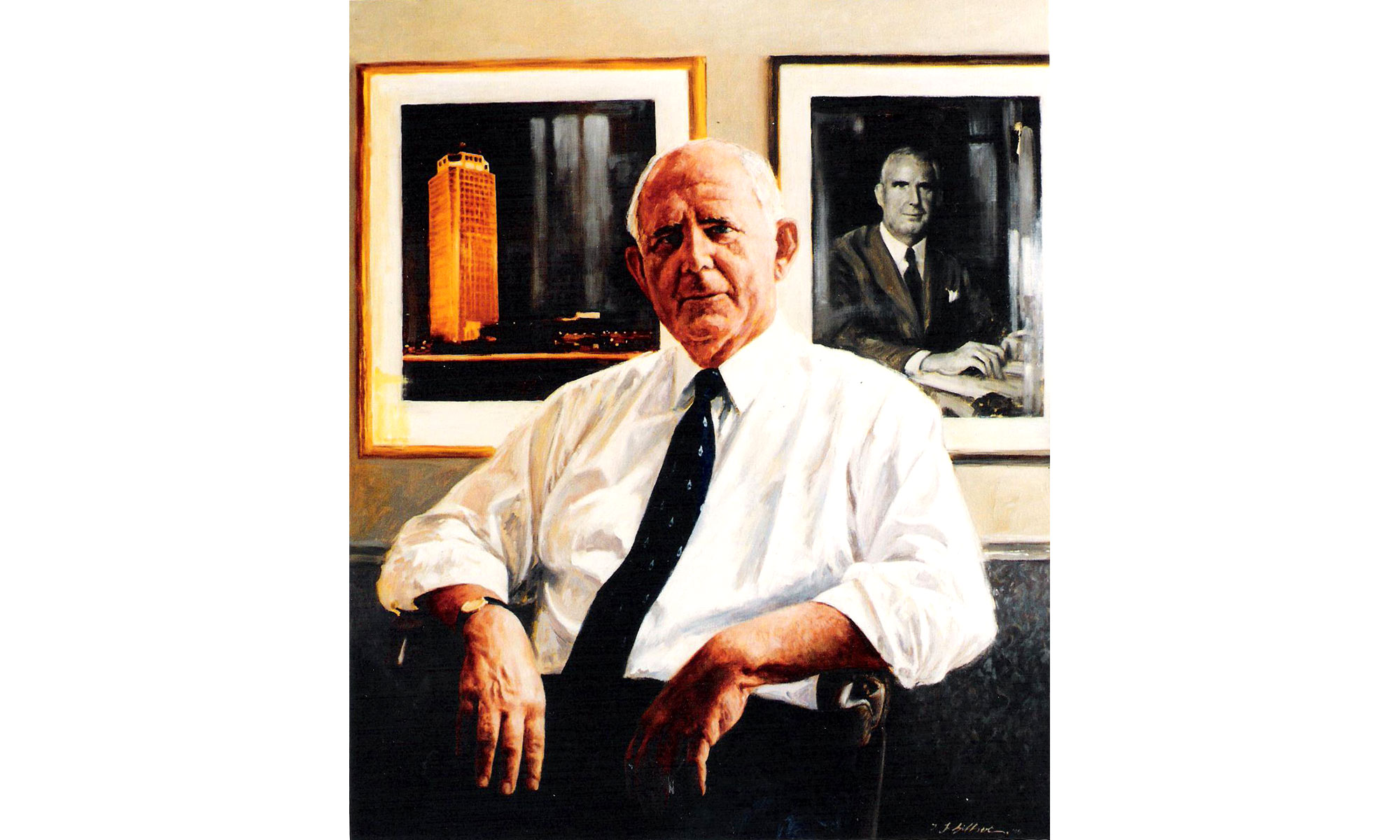 John Sunley Portrait Painting by Terence J Gilbert Oil on Canvas