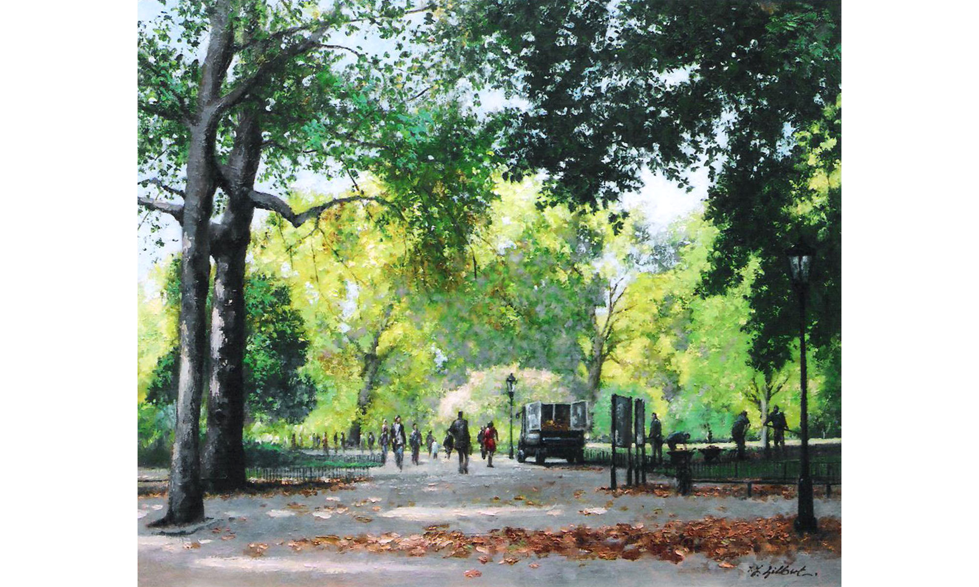 St James Park, Autumn Painting by Terence J Gilbert Oil on Canvas