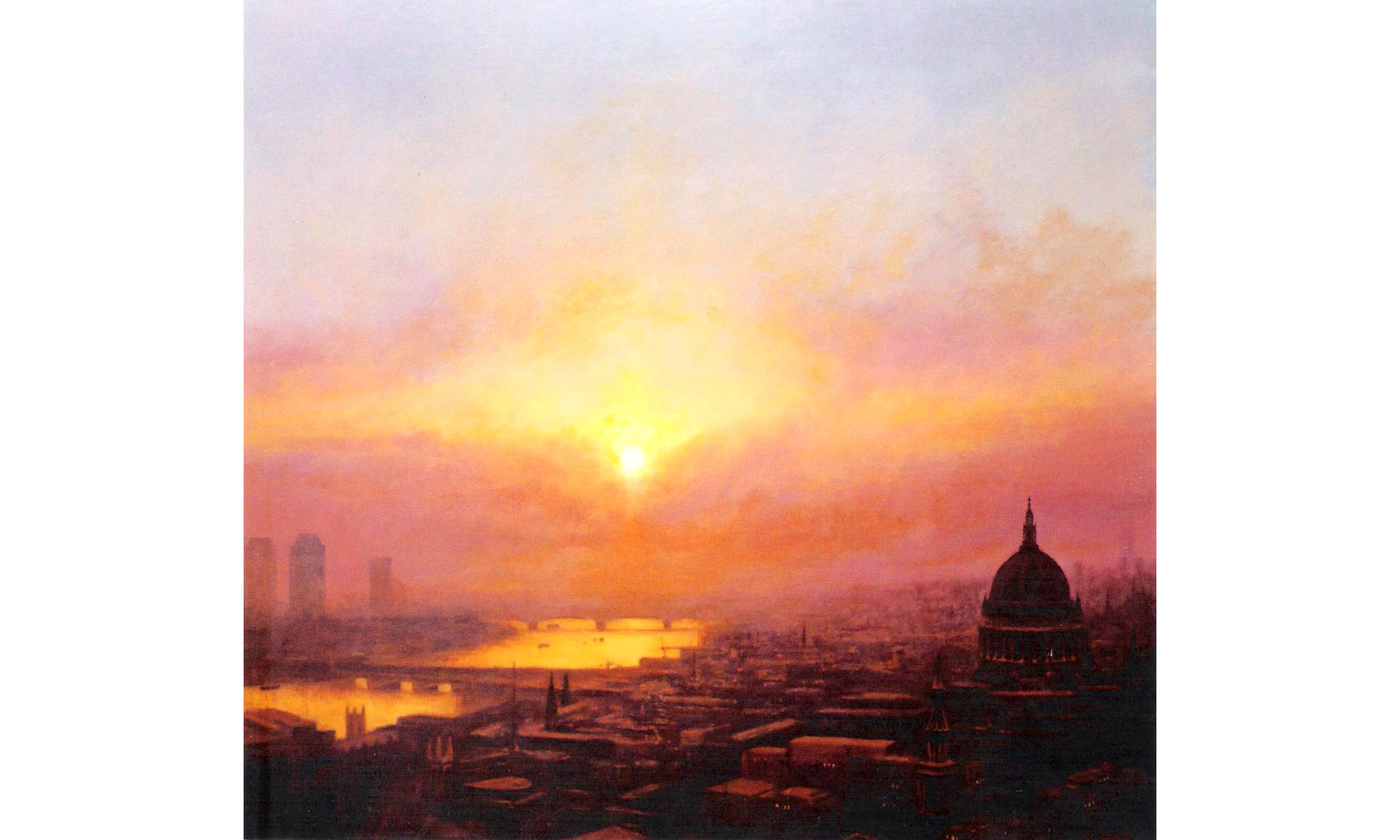 St Pauls Looking West Painting by Terence J Gilbert Oil on Board